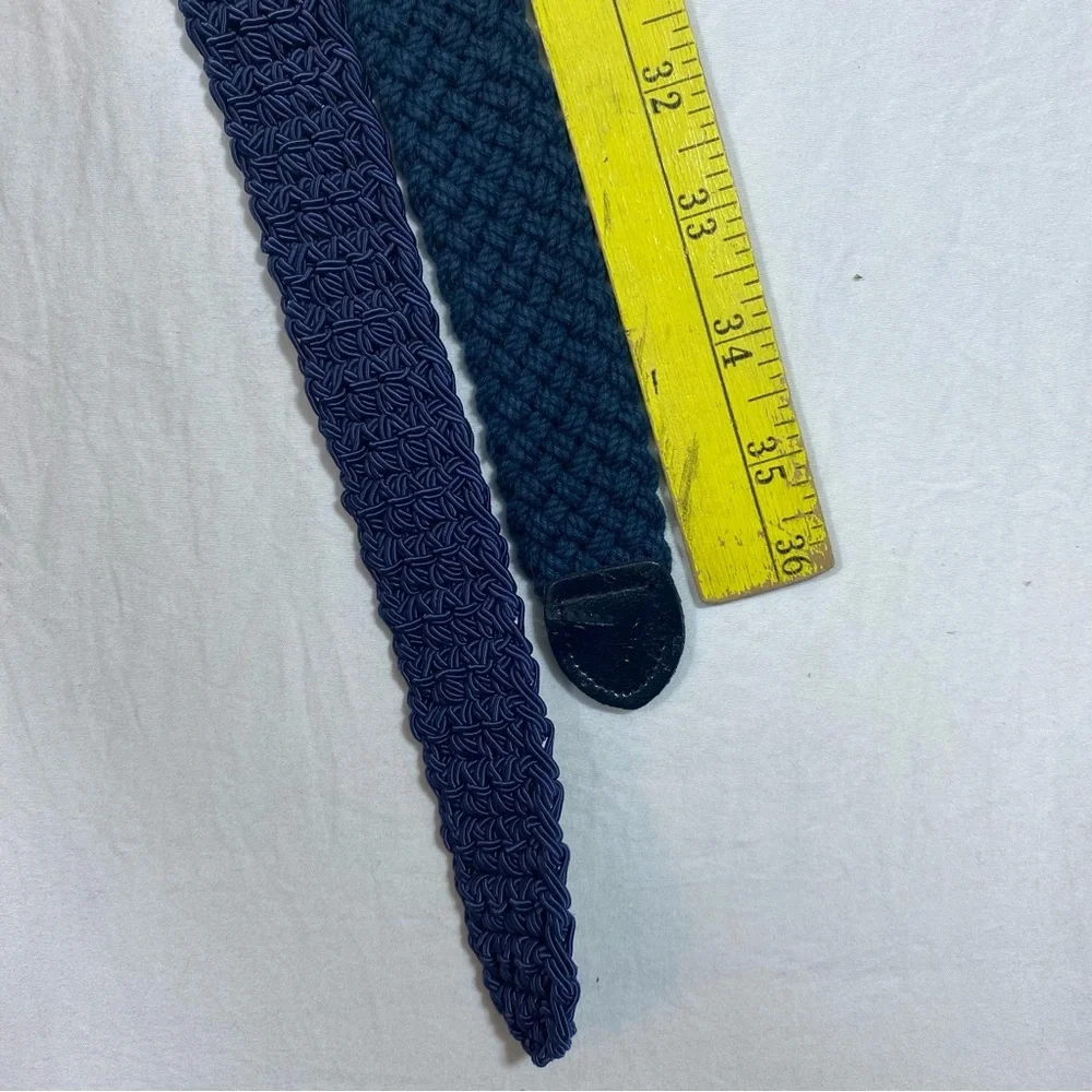 Liz Claiborne Navy Braided Belt Set of 2 Navy Belts Large unisex Belts